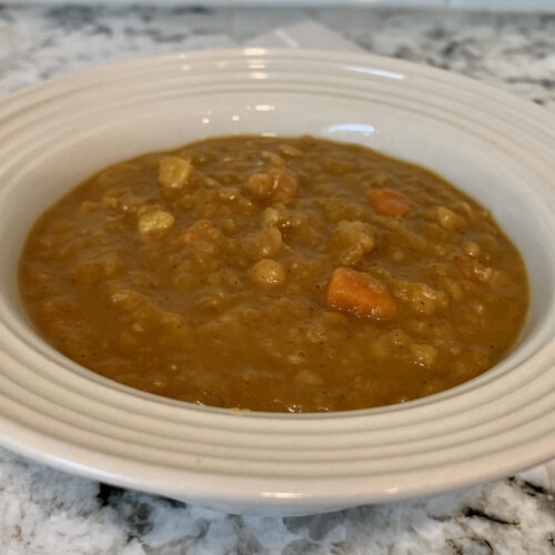 Creamy pumpkin split pea soup recipe