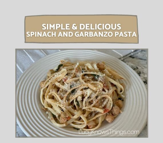 Simple & Delicious Spinach and Garbanzo Pasta